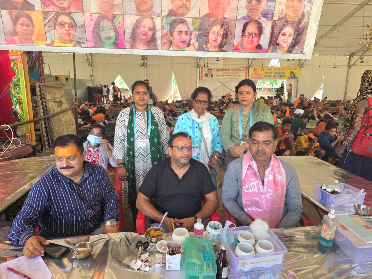 दिल्ली यूपी बार्डर शिव कांवड सेवा समिति द्वारा 10 दिनों से अनवरत चल रही शिव भक्त भोलो की प्राथमिक उपचार सेवा